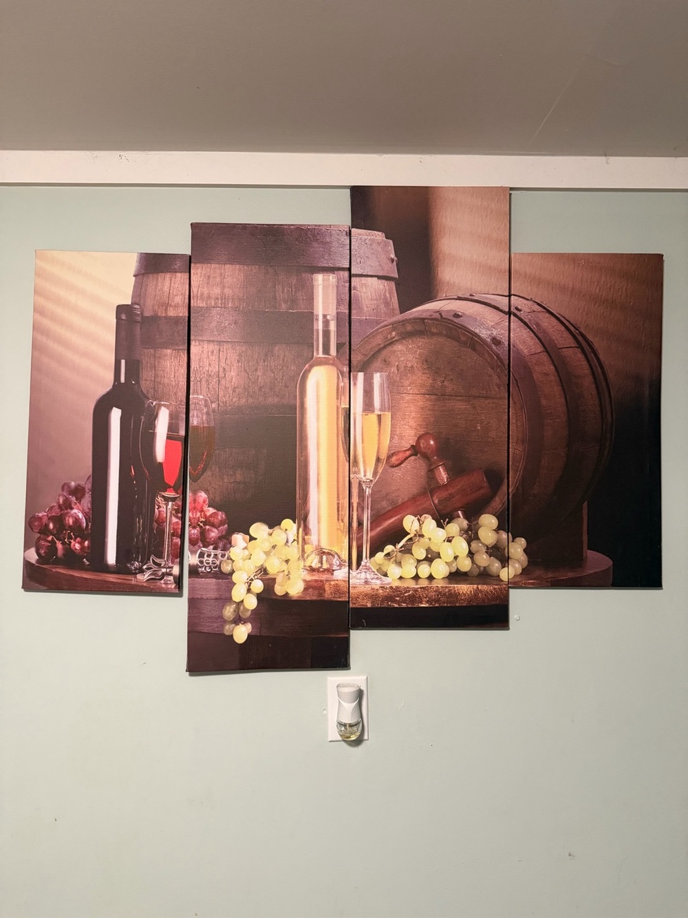 Multi-Panel Wine Barrel Wall Art in Brown & Gold Tones